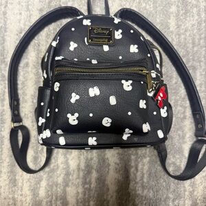 Disney Loungefly Black Mickey Letter Backpack